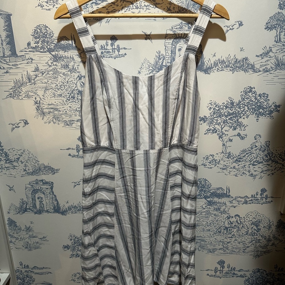 SO Women's Striped Dress - White and Blue